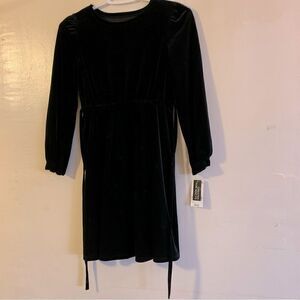 INC International Concepts Black Velvet Dress Big Girl Sz L 10-12 NWT Gorgeous